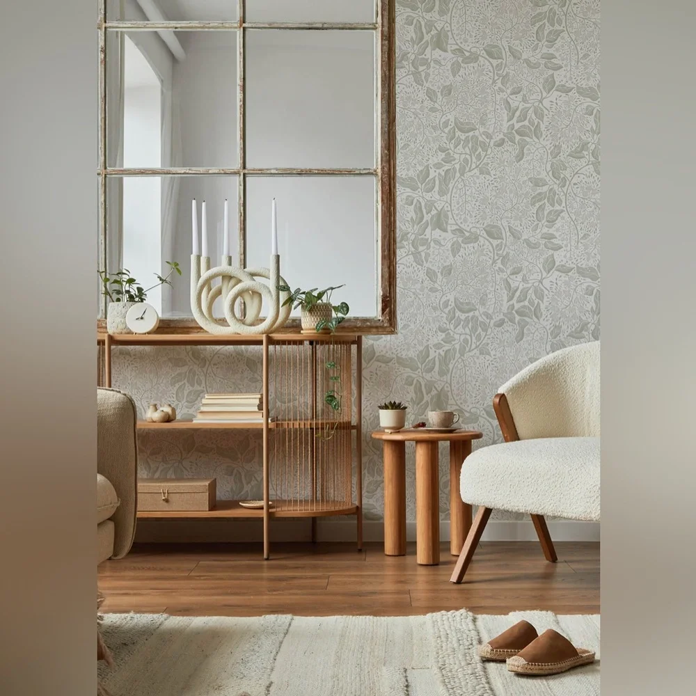 New Anthropologie Turi Twining Vines Floral Beige Khaki Wallpaper Wall Mural Art